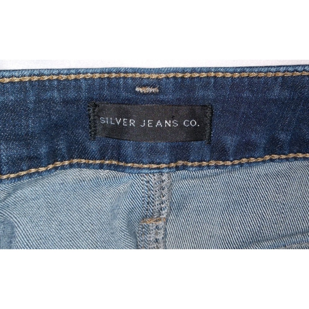 Silver Jeans Co Skinny Jeans Womens 20 Dark Wash Distressed Frayed Hem High Rise - Picture 10 of 16